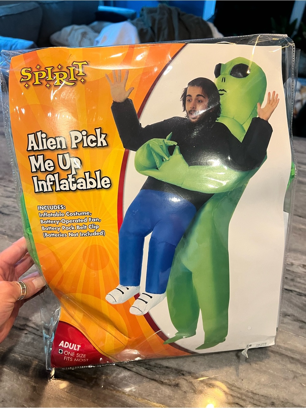 Spirit Halloween Adult Alien Pick Me Up Inflatable Costume